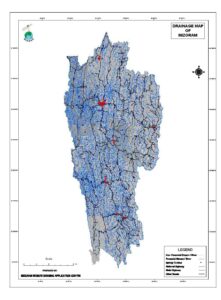 Drainage map of Mizoram